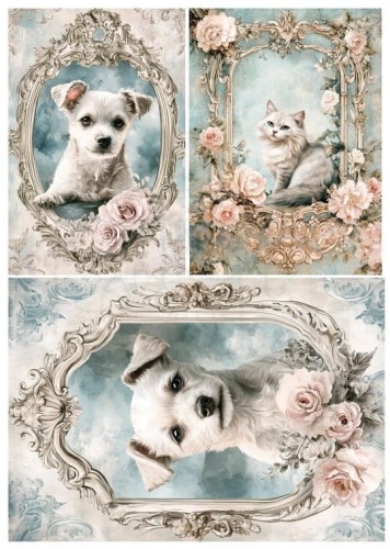Papier ryżowy do decoupage 24x33 Dream in Turqoise 4 LBD413 LaBlanche