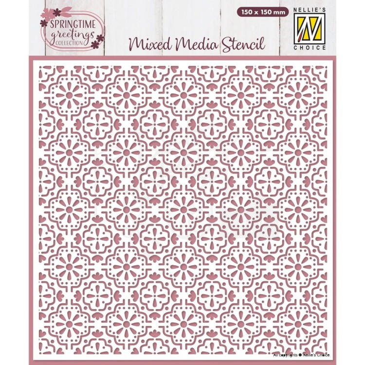 Szablon maska 15x15cm Wielkanocne kafelki Tło MMS4K-087 Nellie's Choice
