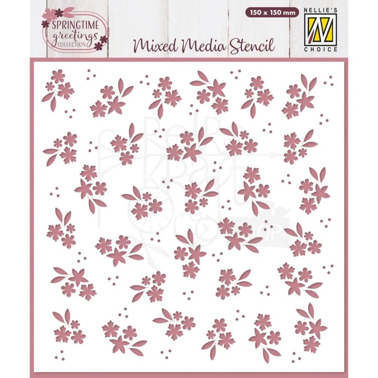Szablon maska 15x15cm Wiosenne kwiaty Tło MMS4K-089 Nellie's Choice