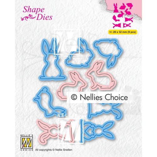 Wykrojnik Króliki 9 szt SD186 Nellie's Choice