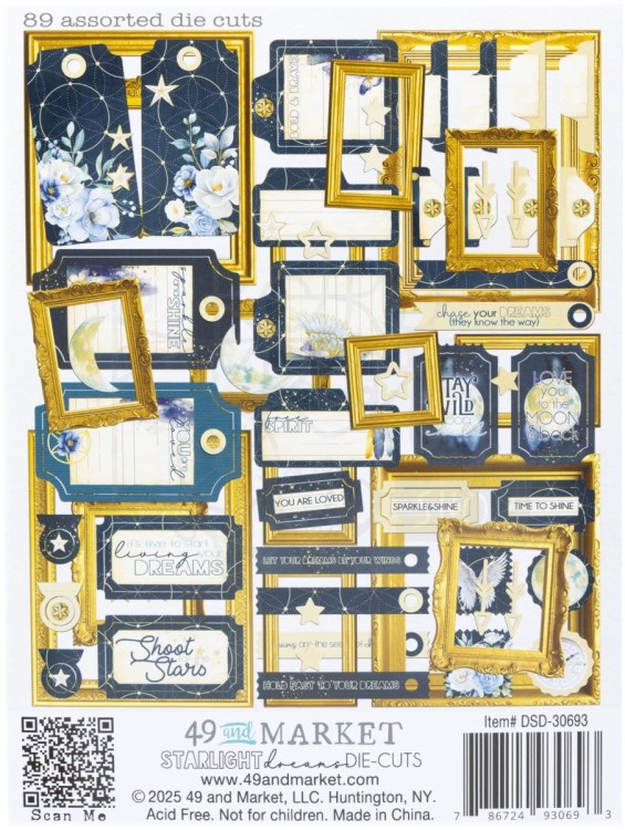Ozdoby papierowe Die-cuts Starlight Dreams Collection - Elements 89szt DSD-30693 49 and Market