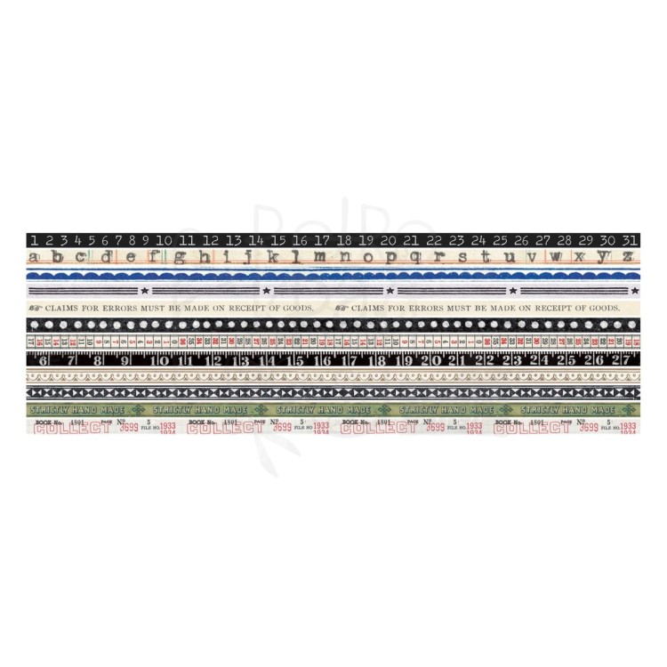 Taśma washi Idea-Ology Design Tape Trims 12szt TH94218 Tim Holtz