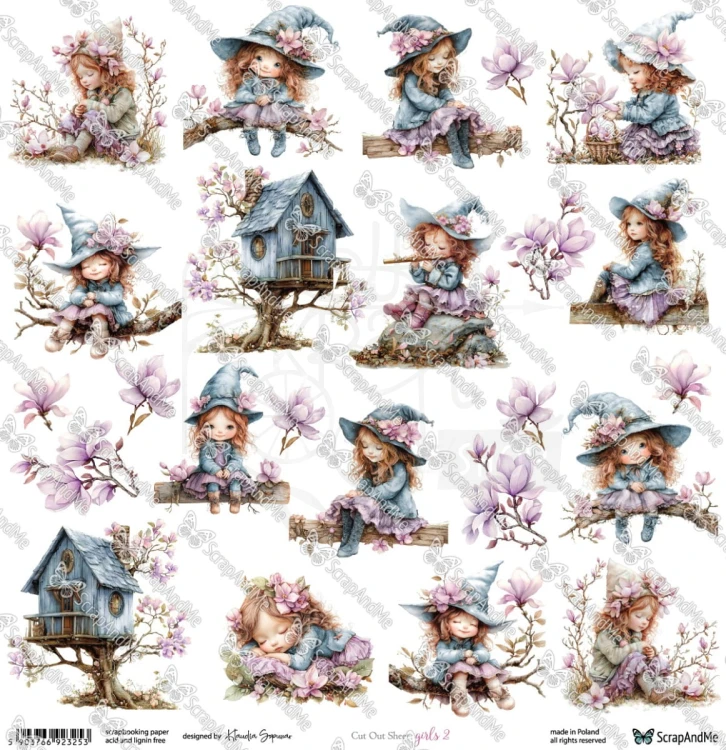 Papier 30x30 elementy do wycięcia Girls 2 - ScrapAndMe