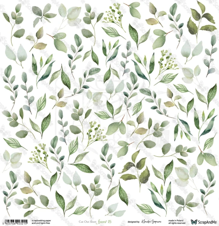Papier 30x30 elementy do wycięcia Leaves 15 - ScrapAndMe