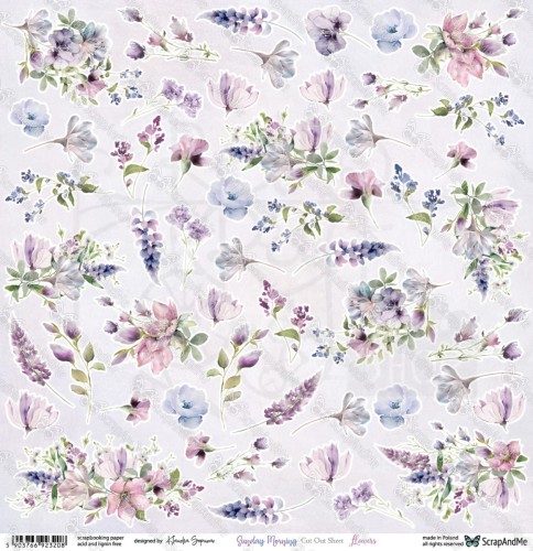 Papier 30x30 elementy do wycięcia Sunday Morning - Flowers - ScrapAndMe