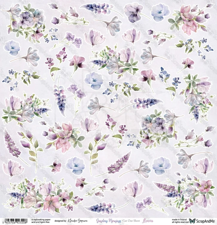 Papier 30x30 elementy do wycięcia Sunday Morning - Flowers - ScrapAndMe