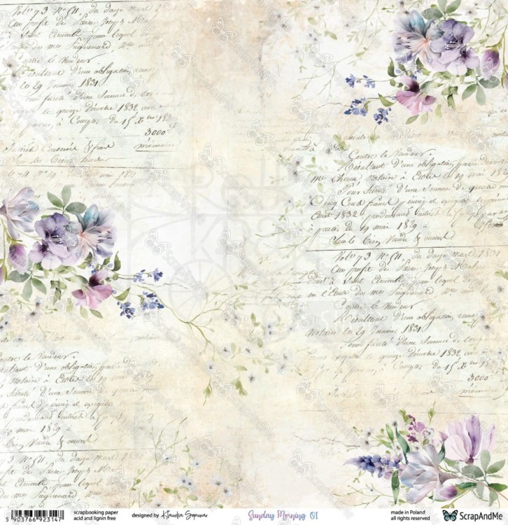 Papier do scrapbookingu 30x30 Sunday Morning 01/02 - ScrapAndMe