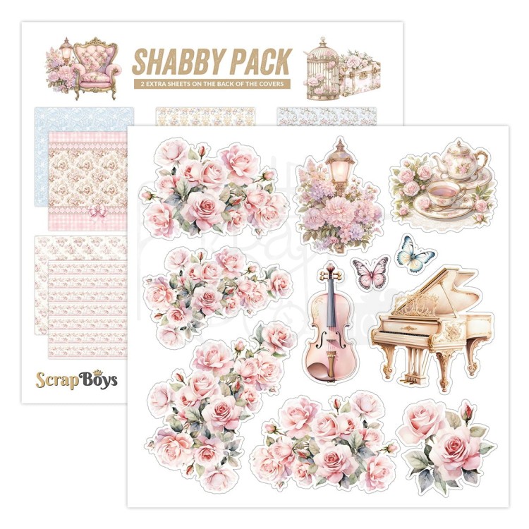 Zestaw papierów do scrapbookingu 20x20 Shabby Pack 10 ScrapBoys