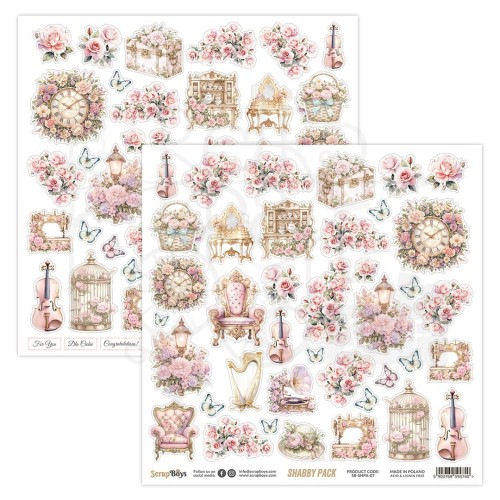 Papier 30x30 elementy do wycięcia Shabby Pack 07 ScrapBoys