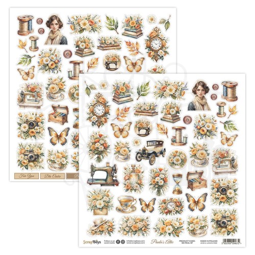 Papier 30x30 elementy do wycięcia Paula's Attic 07 ScrapBoys