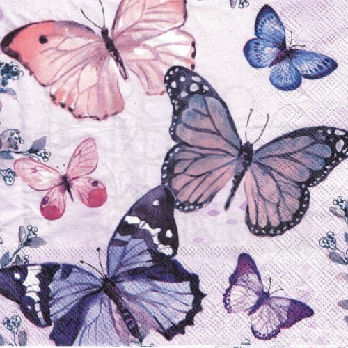 Serwetka 33x33 - Kolorowe motyle 3