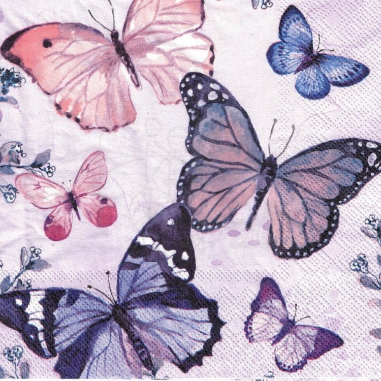Serwetka 33x33 - Kolorowe motyle 3