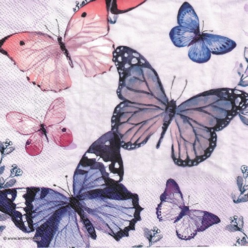 Serwetka 33x33 - Kolorowe motyle 3