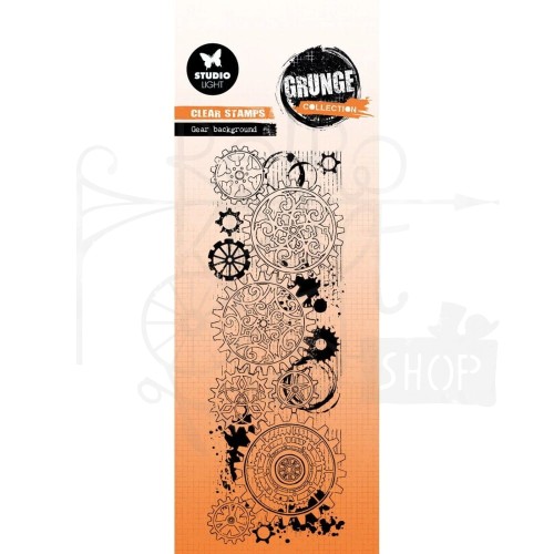 Stempel silikonowy Grunge Collection - Gear background SL-GR-STAMP734 StudioLight