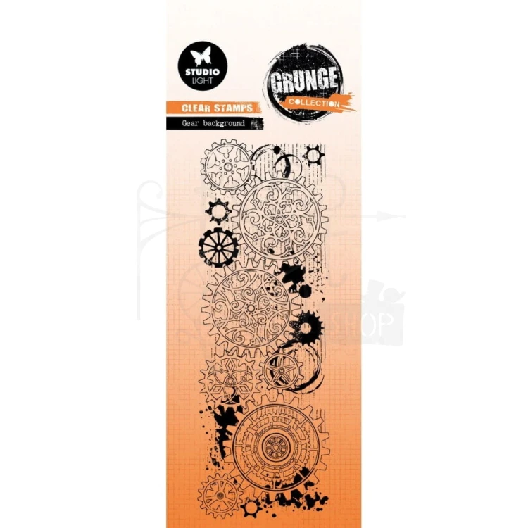 Stempel silikonowy Grunge Collection - Gear background SL-GR-STAMP734 StudioLight