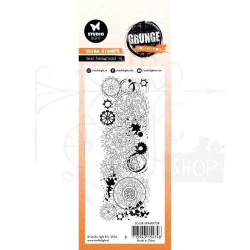 Stempel silikonowy Grunge Collection - Gear background SL-GR-STAMP734 StudioLight