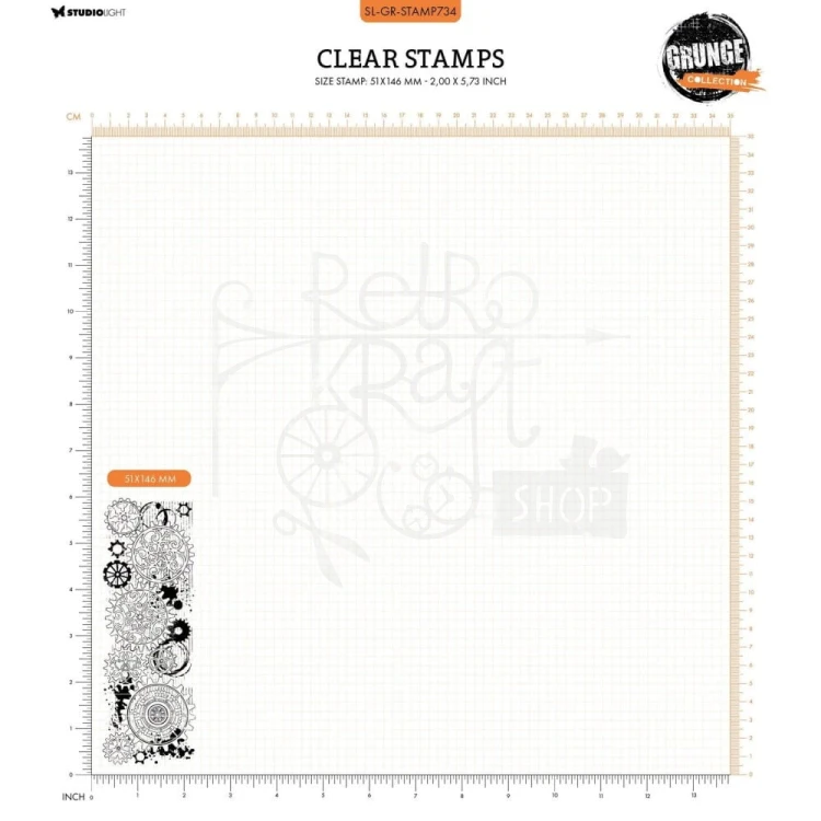 Stempel silikonowy Grunge Collection - Gear background SL-GR-STAMP734 StudioLight