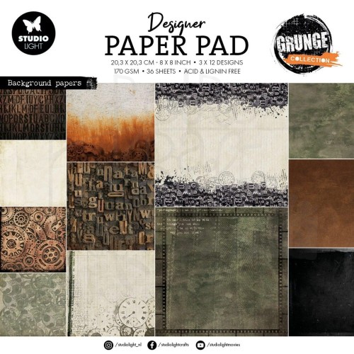Zestaw papierów do scrapbookingu 20x20 Grunge Collection - Tła SL-GR-DPP243 StudioLight
