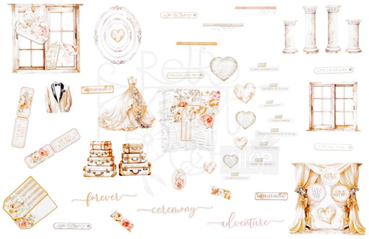 Ozdoby papierowe Die-cuts One Perfect Day 75 elementów OFD-30945 49 and Market