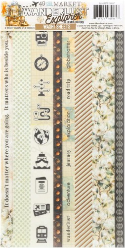 Washi Tape Wanderlust Explorer 2 arkusze DWE-30457 49 and Market