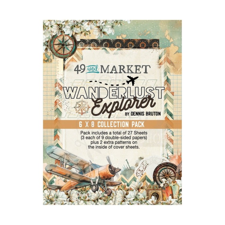 Zestaw papierów do scrapbookingu 15x20 Wanderlust Explorer 27 arkuszy DWE-30280 49 and Market
