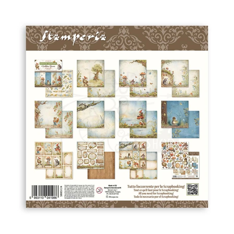 Zestaw papierów do scrapbookingu 20x20 Hidden Grove SBBS124 Stamperia