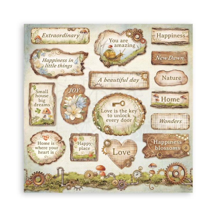 Zestaw papierów jednostronnych do scrapbookingu 20x20 Hidden Grove SBBSXB10 Stamperia