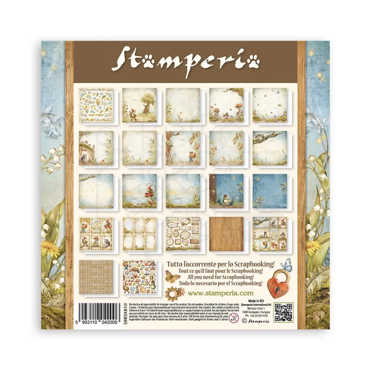 Zestaw papierów jednostronnych do scrapbookingu 20x20 Hidden Grove SBBSXB10 Stamperia
