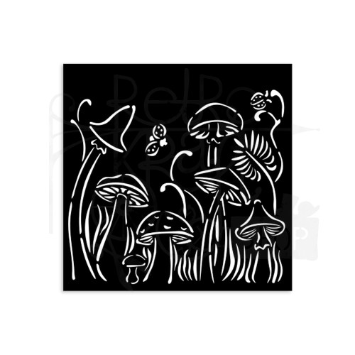 Szablon maska 12x12cm Hidden Grove Grzybki KSTDS31 Stamperia