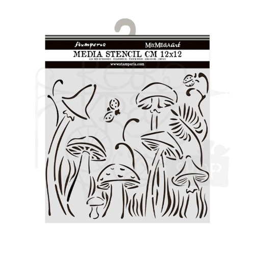 Szablon maska 12x12cm Hidden Grove Grzybki KSTDS31 Stamperia