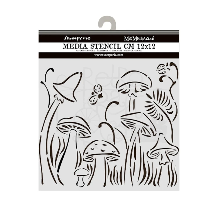 Szablon maska 12x12cm Hidden Grove Grzybki KSTDS31 Stamperia