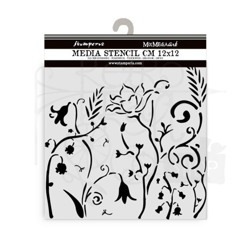 Szablon maska 12x12cm Hidden Grove Kwiatki KSTDS28 Stamperia