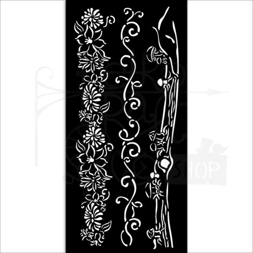 Szablon maska 12x25cm Hidden Grove 3 bordery KSTDL114 Stamperia