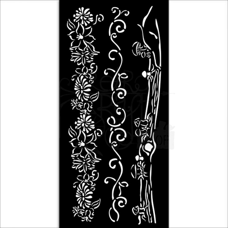 Szablon maska 12x25cm Hidden Grove 3 bordery KSTDL114 Stamperia