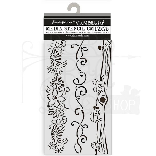 Szablon maska 12x25cm Hidden Grove 3 bordery KSTDL114 Stamperia