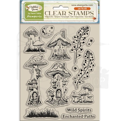 Stempel akrylowy 14x18cm Hidden Grove Hidden grzybki WTK217 Stamperia
