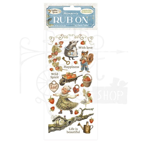 Rub-on transfer 10x21.6cm Hidden Grove Elementy mix DFLRB151 Stamperia