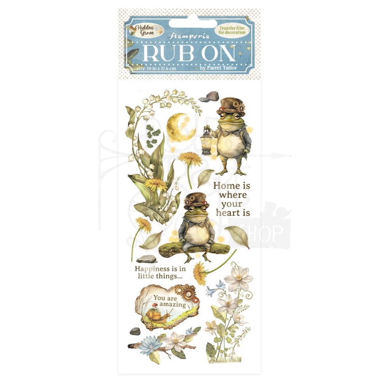 Rub-on transfer 10x21.6cm Hidden Grove Pan Żaba DFLRB149 Stamperia