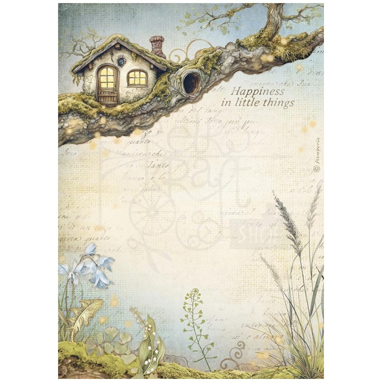 Papier ryżowy do decoupage A4 Hidden Grove Domek na drzewie DFSA41016 Stamperia