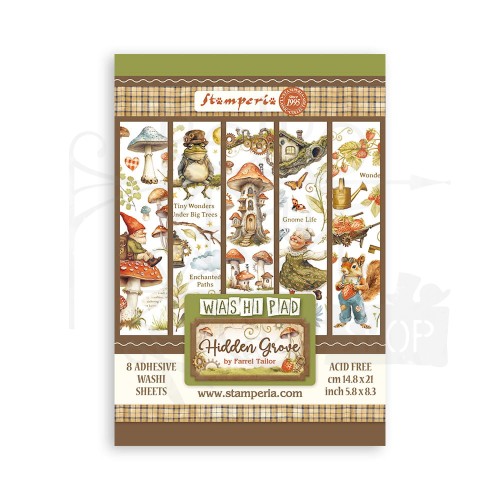Papier washi A5 Hidden Grove 8 ark SBW17 Stamperia