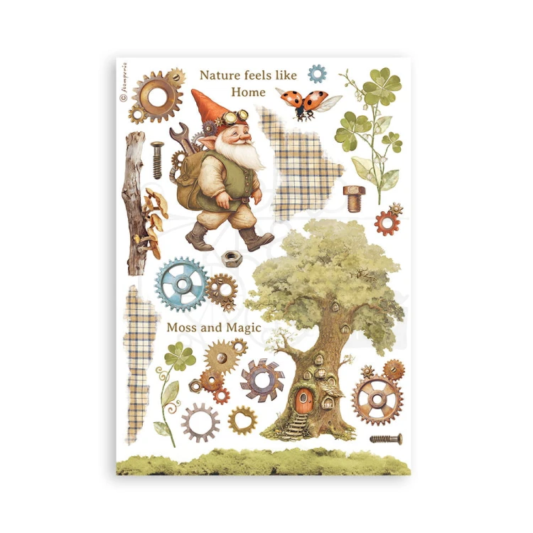 Papier washi A5 Hidden Grove 8 ark SBW17 Stamperia
