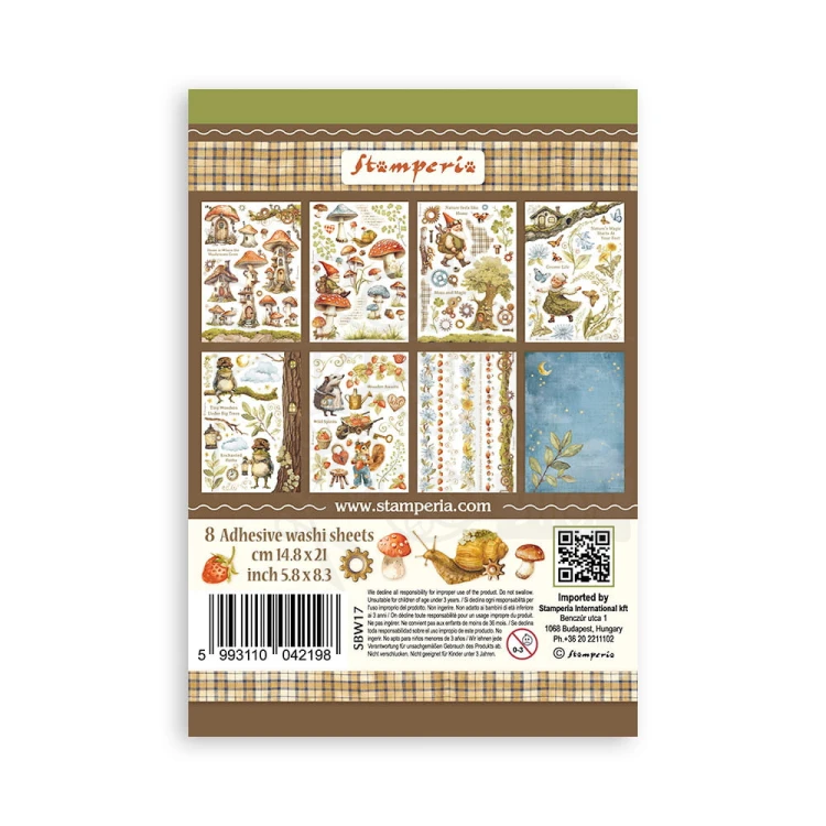 Papier washi A5 Hidden Grove 8 ark SBW17 Stamperia