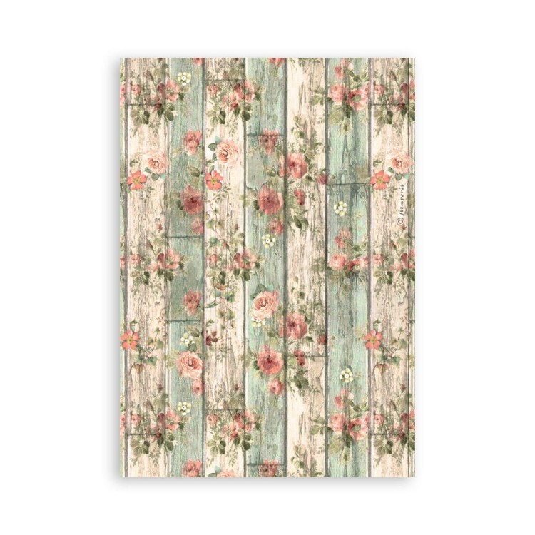 Papier washi A5 House of Roses 8 ark SBW18 Stamperia