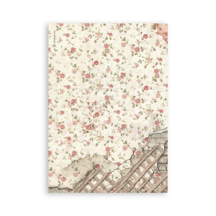 Papier washi A5 House of Roses 8 ark SBW18 Stamperia