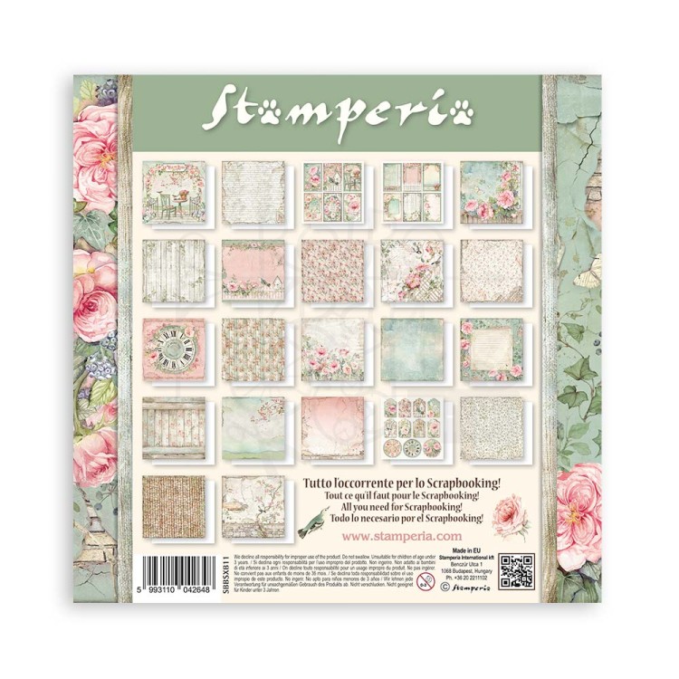 Zestaw papierów jednostronnych do scrapbookingu 20x20 House of Roses SBBSXB11 Stamperia