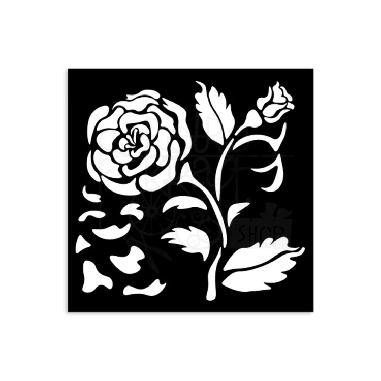 Szablon maska 12x12cm House of Roses Róża KSTDS36 Stamperia