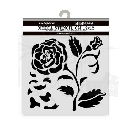 Szablon maska 12x12cm House of Roses Róża KSTDS36 Stamperia