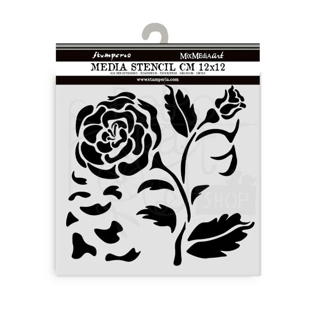 Szablon maska 12x12cm House of Roses Róża KSTDS36 Stamperia