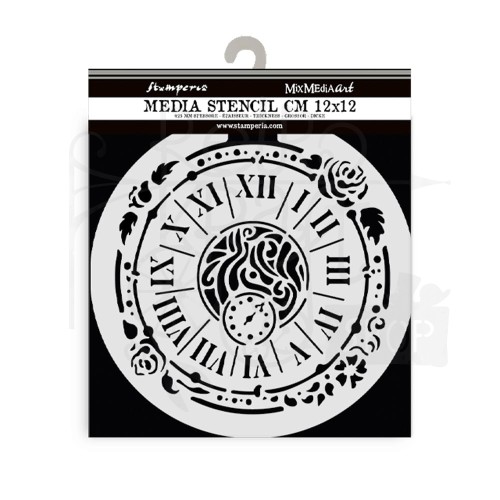 Szablon maska 12x12cm House of Roses Zegar KSTDS35 Stamperia