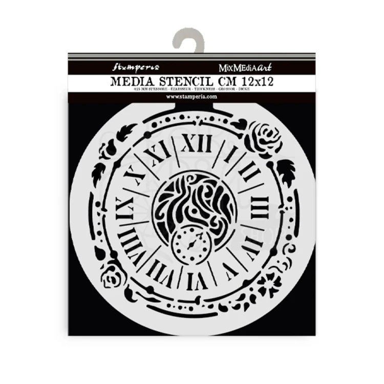 Szablon maska 12x12cm House of Roses Zegar KSTDS35 Stamperia